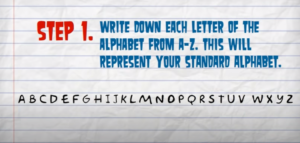 Write down the alphabet